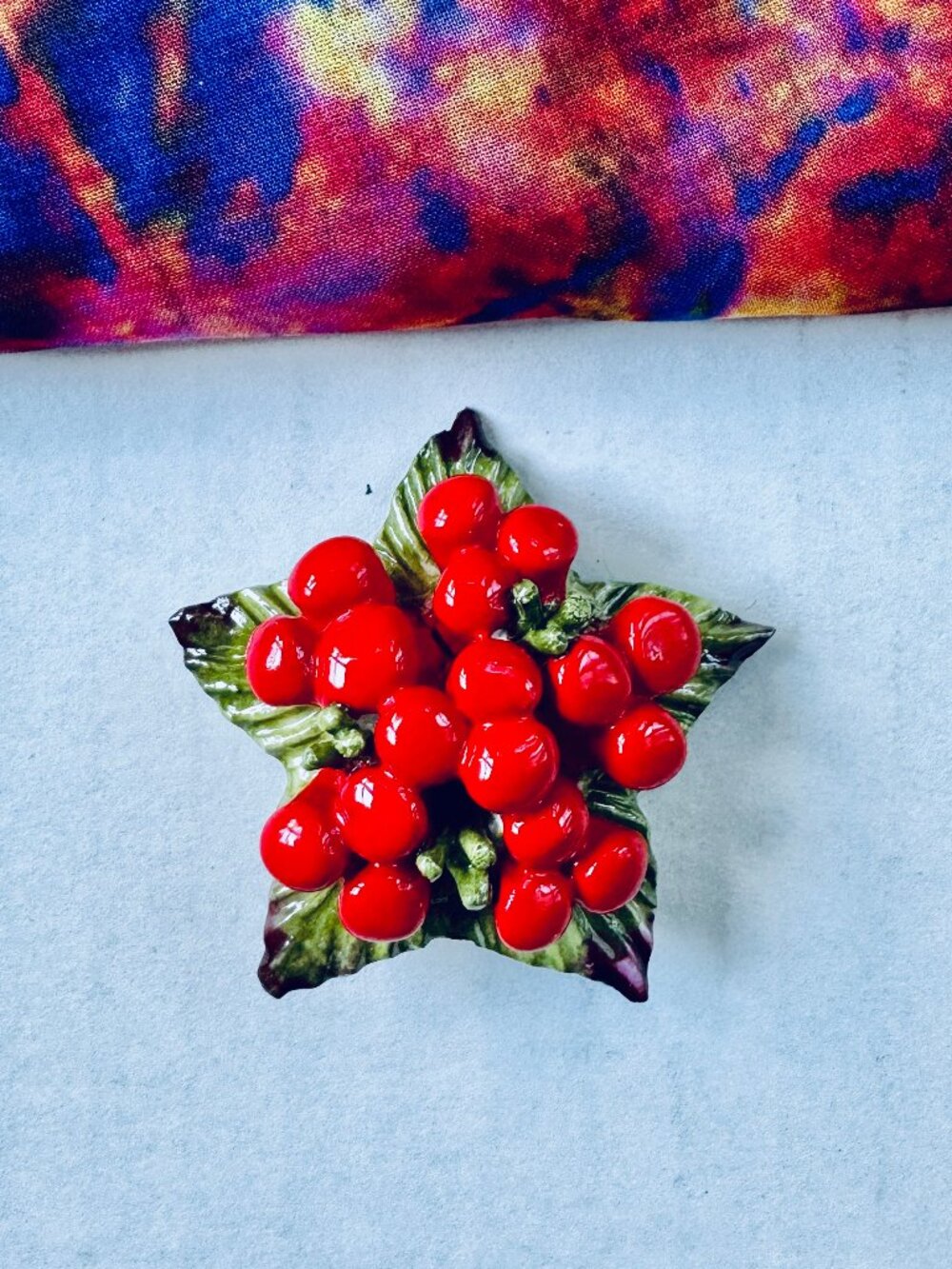 Vintage Aynsley Fine Bone China Holly Berry Brooch - New in Box
